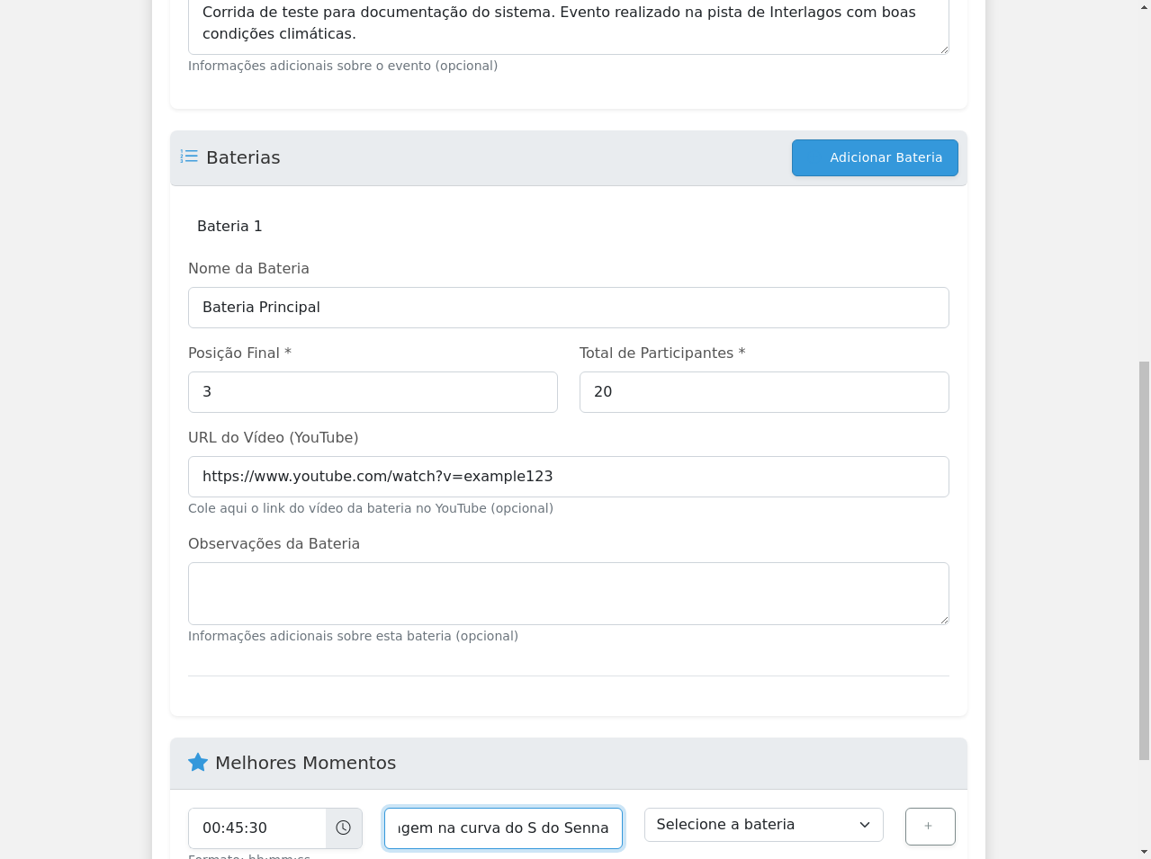 Adição de highlights